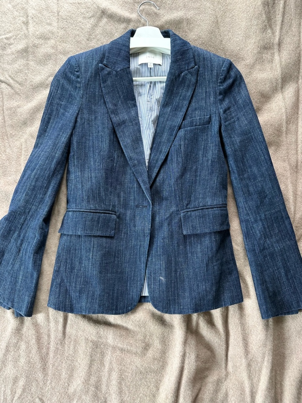 Joie Women's Dark Blue Denim-Style Tailored Blazer